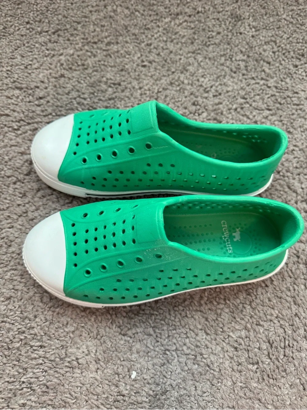 Crew Cuts Slip-On Water Shoes in Green and White